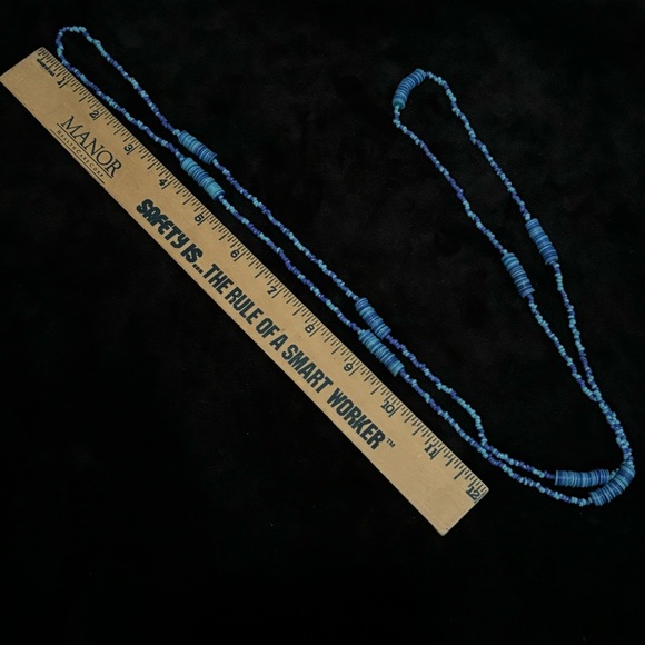 Handmade Handcrafted Turquoise / Blue Long Beaded Multiple Layer Necklace - Picture 5 of 5